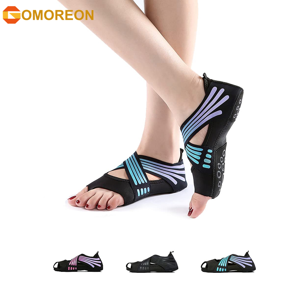 Pilates Yoga Barre - 1Pair Yoga Socks Toeless Non-Slip Grips