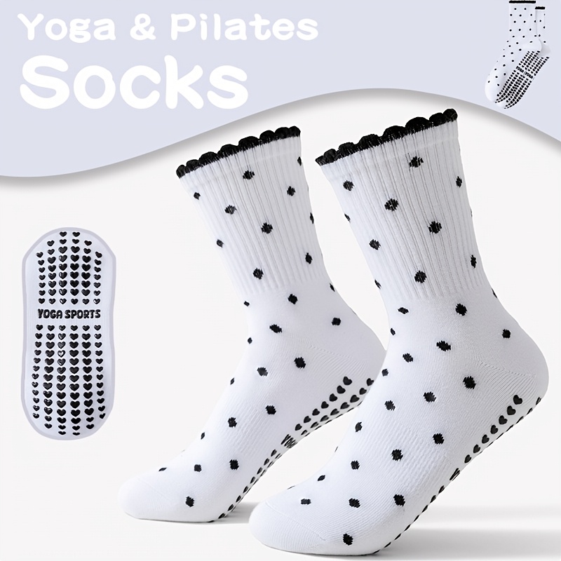 Women's White Black-Dot Non-Sl - Pilates Yoga Barre 评论和价格