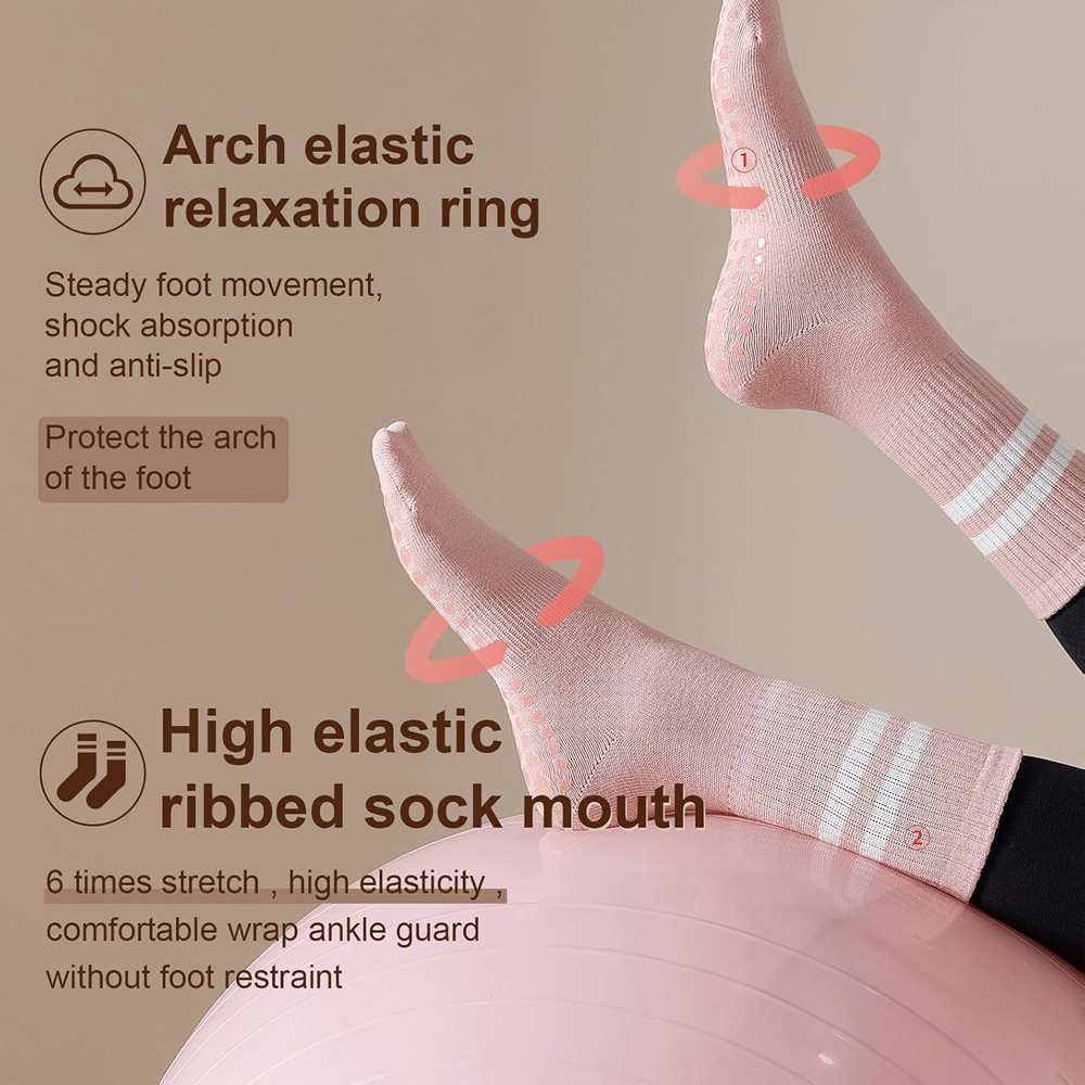 Yoga Pilates Socks with Grips  - Pilates Yoga Barre 评论和价格