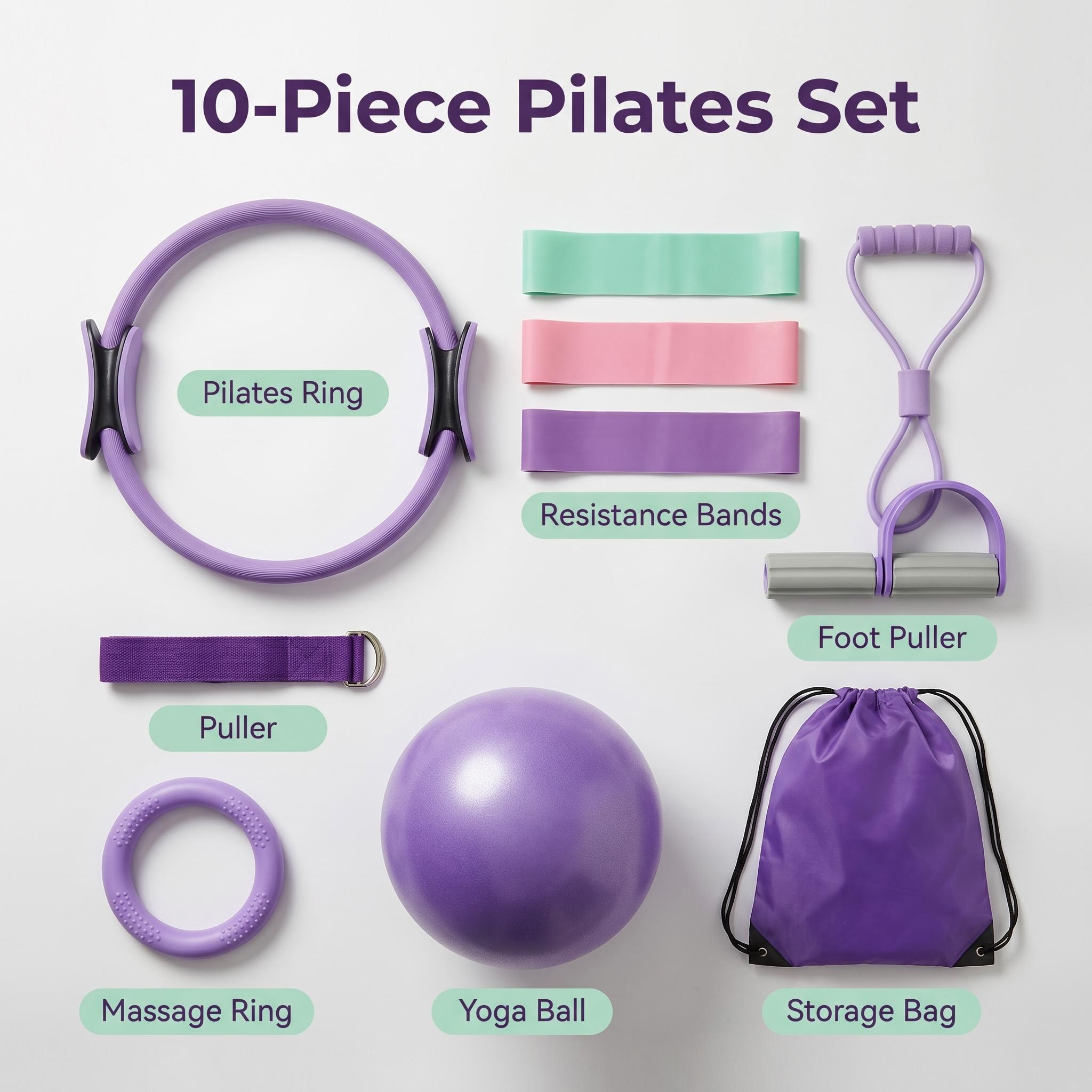 New Yoga Pilates Combo Set 10p - Pilates Yoga Combo 评论和价格