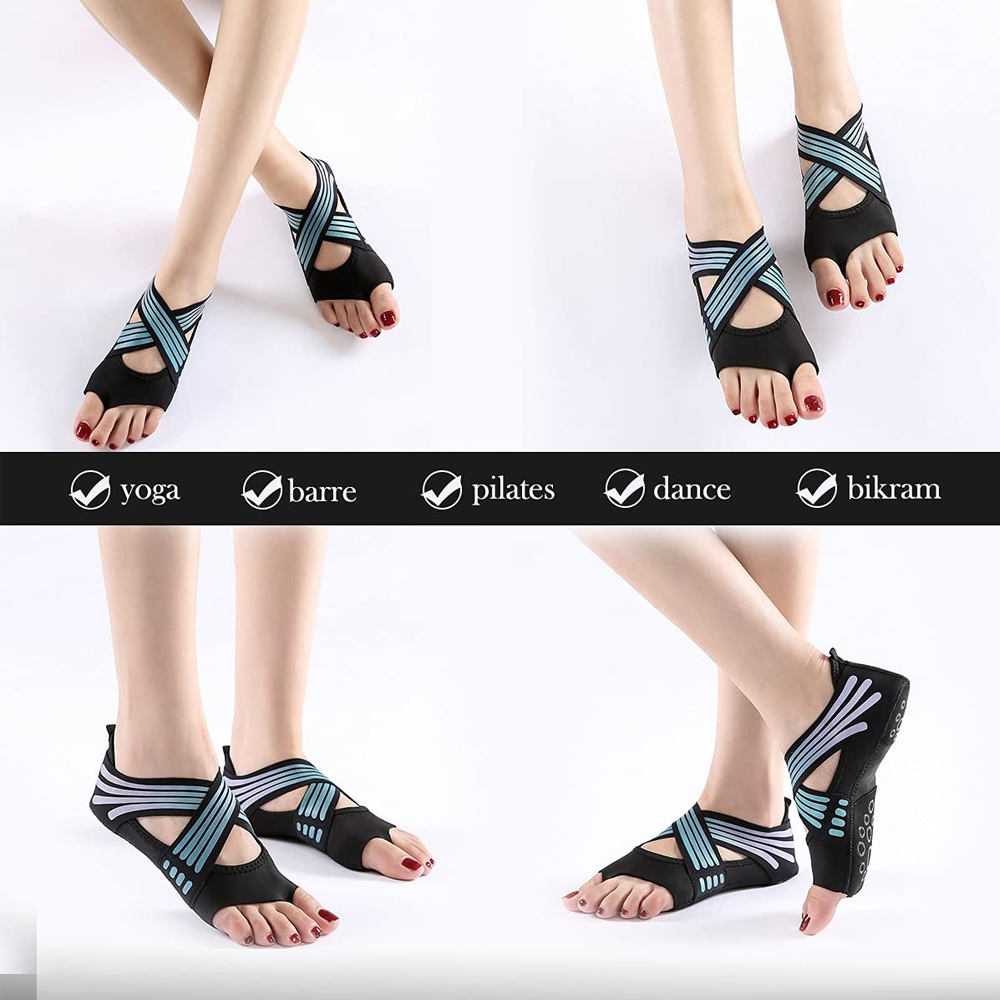 1Pair Yoga Socks Toeless Non-S - Pilates Yoga Barre 评论和价格