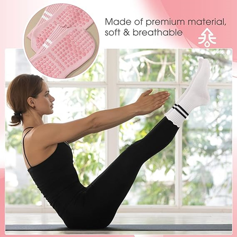 1 Pairs Stripe Ruffle Pilates  - Pilates Yoga Barre 评论和价格